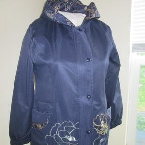 NAVY BLUE COAT/XXL/WITH EMBROIDERY/POCKETS/HOOD